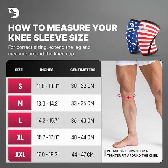DMoose Fitness Knee Sleeves for Weightlifting (Pair) 78” Knee Wraps for Joint Support, Squats & Powerlifting - Gym Brace Straps for Joint Stability & Pain Relief, USPA & IPL Approved for Men and Women