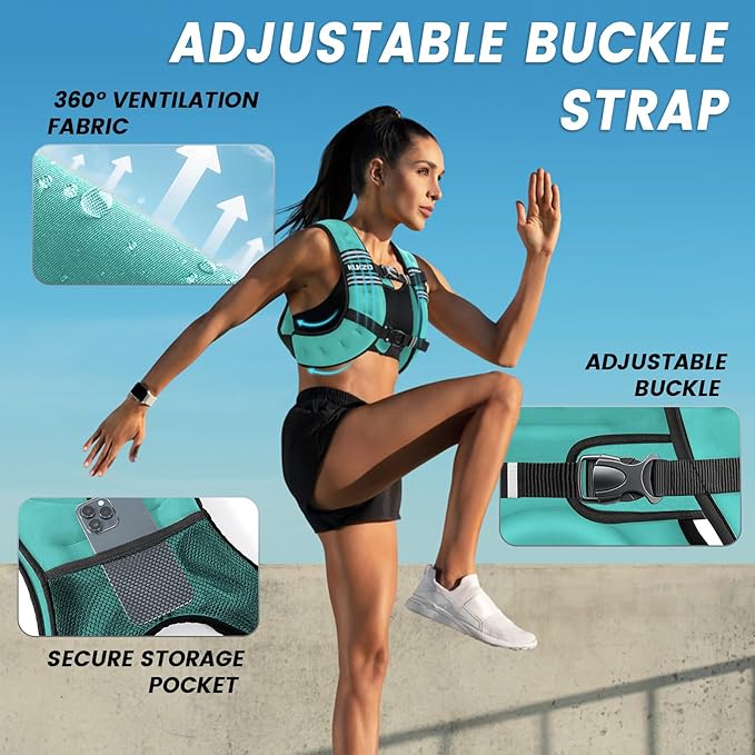 Weighted Vest Woman, 6/8/12/16/20/25/30 Lb Unisex Reflective Strength Training Weight Vest For Running, Jogging, Cardio & Workouts