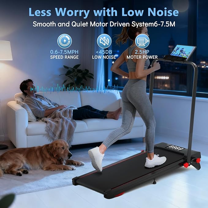 Walking Pad with Handle Bar and Incline, 3 in 1 Under Desk Treadmill with Hiking Mode, 2.5HP Low Noise Walking Treadmill Pad with Remote Control,Portable Treadmills for Home Office, Led Display