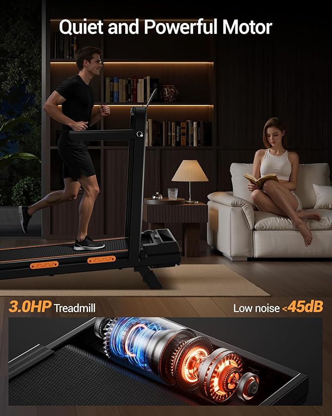 3 in 1 Walking Pad Treadmill with 16% Incline, Folding Treadmill with Handle Bar, Portable Treadmills for Home Small, 330 Lbs Capacity