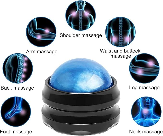 WOVTE Massage Ball, Lacrosse Balls, Self Massage Tool for Sore Muscles, Shoulders, Neck, Back, Foot, Body, Deep Tissue, Trigger Point, Muscle Knots, Yoga and Myofascial Release (Blue)