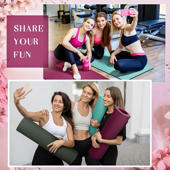 Timgle 6 Pack Yoga Mats Bulk 68 x 24 Inches Non Slip Exercise Yoga Mat 4 mm Thick Anti Slip Tear Resistant Sports Gym for Fitness Stretching Home Workout and Studio