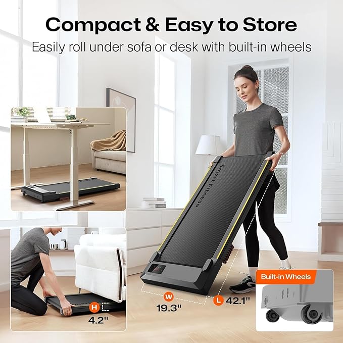 UREVO Walking Pad with Incline, Portable Under Desk Treadmill, 2.5 HP Walking Treadmill Pad for Home and Office, Walking Jogging Running Machine with Remote Control and LED Display