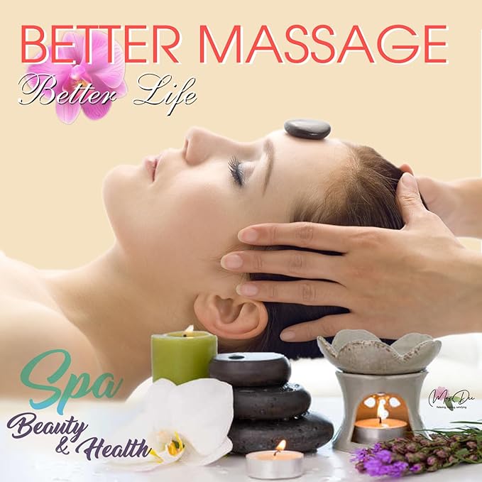 Maxdee Hot Stones Massage Set: 10 Small Hot Massage Stones for Professional or Home Spa Use, Ideal for Relaxation, Pain Relief, and Healing, 1.6"
