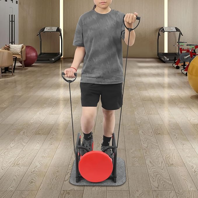 Multi Function Stepper with Seat Resistance Bands Non-Slip Mat for Home Workout Full Body Exercise Leg Arm Waist Training 330LBS Capacity Black Red