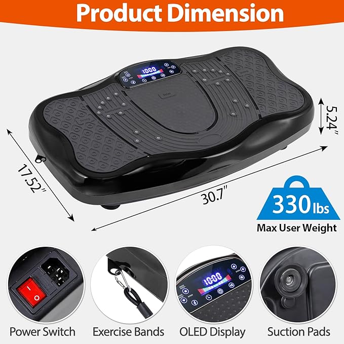 ZENY Vibration Plate Exercise Machine, Full Body Vibration Platform for Home Workout, Weight Loss, Lymphatic Drainage, Body Shaping