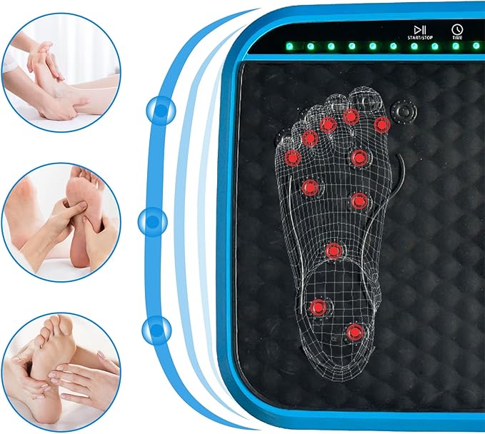 Vibration Plate Machine with Resistance Bands and Remote Control 125 Speed Levels 450LB Capacity Whole Body Oscillating Platform for Home Use
