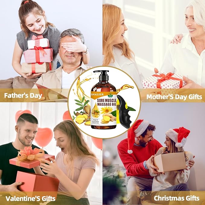 Sore Muscle Massage Oil,Gift for Husband Dad Boyfriend,Relaxing Massage Oil,Arnica Oil,Massages Oil for Massage Therapy,Gifts for Men and Women,Spa Gifts for Him Her