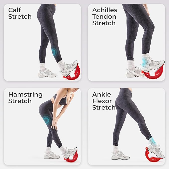 Sunny Health & Fitness Calf Stretcher and Foot Rocker for Plantar Tight Calves Relief Hamstring Ankle Strengthener Facetious Sling Stretch Fighter Stretching Device Mobility