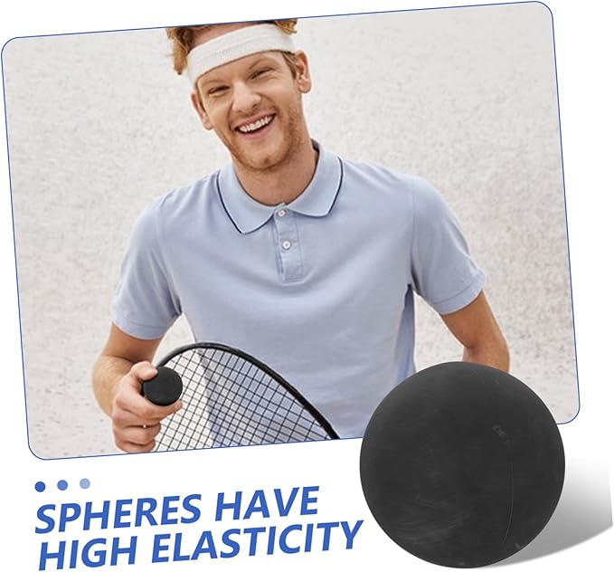 Kisangel 4PCS High Elastic Training Rubber Balls Hollow Mini Reaction Balls for Outdoor Sports Black for Competition and Fitness Training