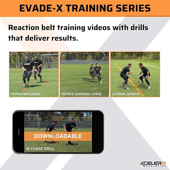 REACTIV TRAINER Evasion Belt (1 & 3 Pack) 1v1 Agility & Reaction Belt Coaching Equipment - Soccer, Basketball, Football, Lacrosse Defensive Trainer (Adult & Youth) Plus Training Videos