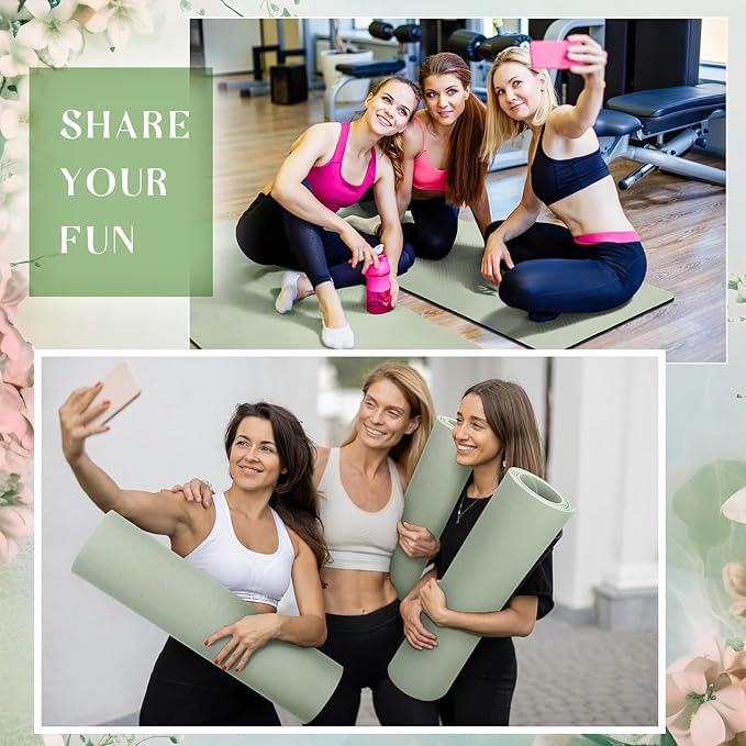 Timgle 6 Pcs 10mm Thick Yoga Mat Bulk, 68 x 24 Inches, Anti-slip Tear-resistant Exercise Mat Adult Kids Gym Mats for Fitness, Stretching, Workout and Studio, Outdoor Yoga, Pilates