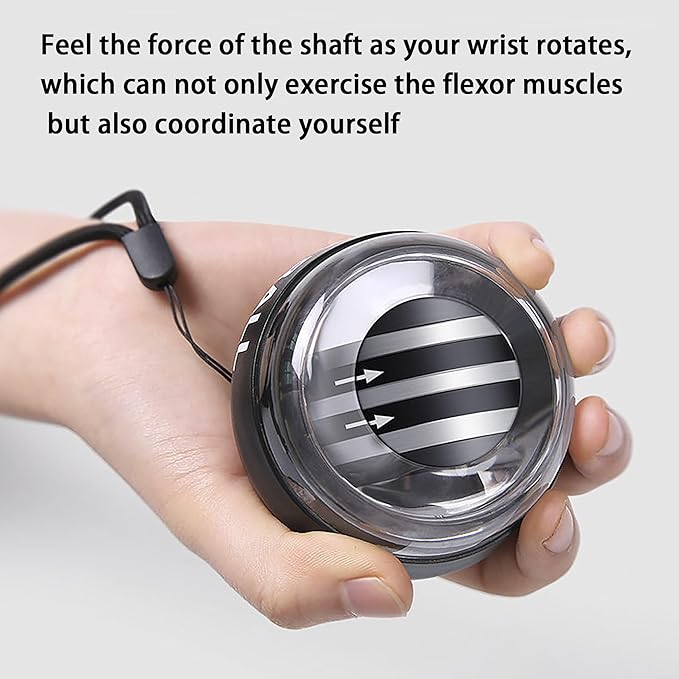 Hand Exerciser Hand Exerciser with Counter Torque Ball Auto-Start Gyroscopic Wrist Exercise Ball Gyroscope Ball Forearm Strengthener Hand Exerciser(Model A has no Light)