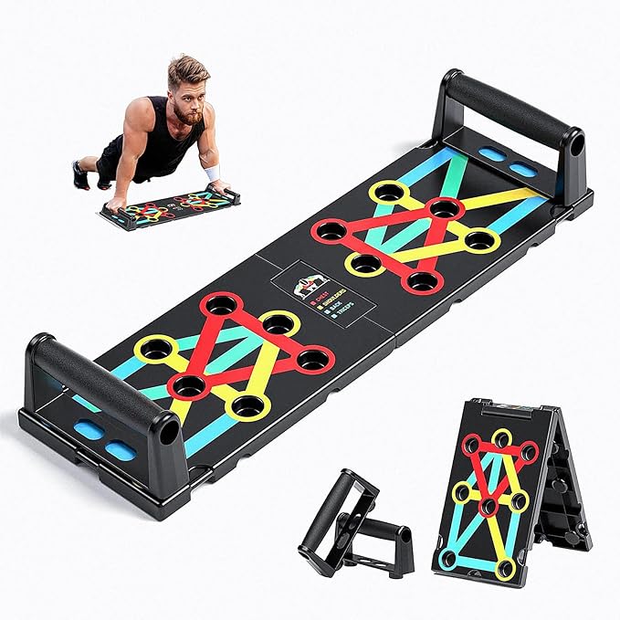 Push Up Board Exercise & Fitness Portable Foldable Strength Training Pushup Stands Home Workout Equipment Multi-Functional Fitness Floor Chest Muscle Exercise for Man and Women