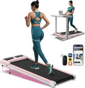 WELLFIT Foldable Treadmill with Incline, 320 LBS Capacity Walking Pad with Handle Bar, Portable Walking Pad Treadmills for Home, Under Desk Treadmill with App & Remote Control, Wide Belt, LED Display