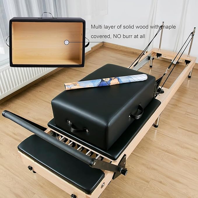 WIKINK Pilates Reformer Sitting Box, Non-Slip Pilates Sit Boxs for Home Workout, Pilates Equipment Accessory, Posture Correction and Rehabilitation Training