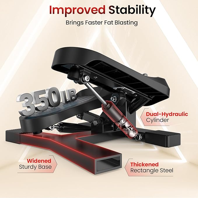 FLYBIRD Stair Stepper Machine for Workout, 350 LBS Capacity Twisting Stepper for Cardio Burning, Legs, Hips & Glutes, Fitness Equipment for Men and Women