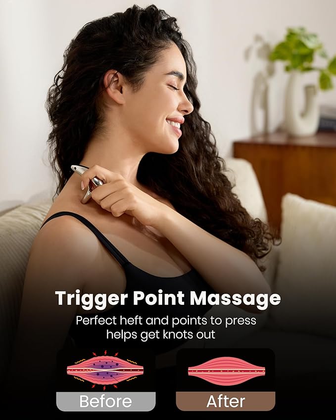lifechill Trigger Point Massage Tool for Deep Tissue Massage & Gua Sha, HSA Muscle Scraper Tool for Full Body Pain Relief, FSA Eligible Items Thumb Saver Acupressure Tool