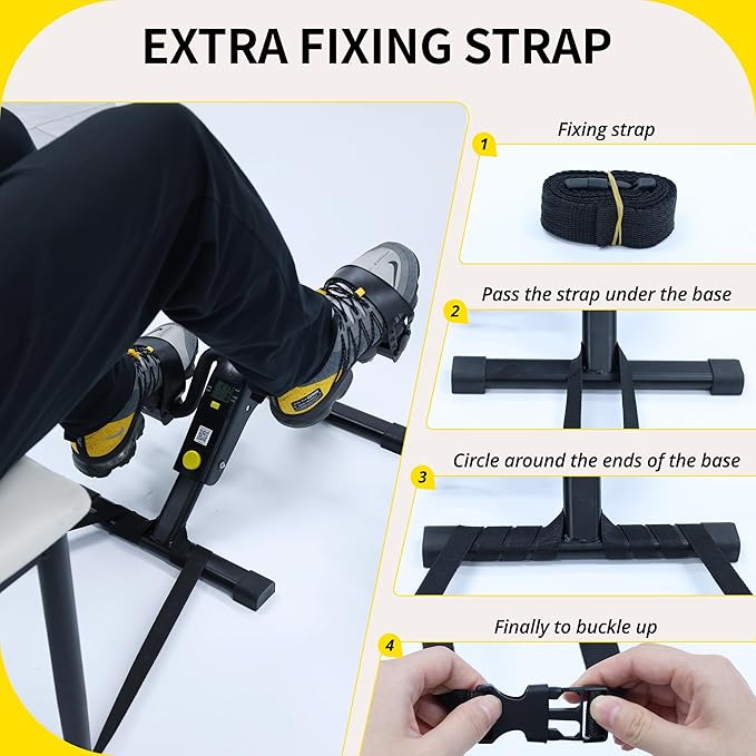 MOMODA Under Desk Bike Pedal Exerciser with LCD Display Portable Mini Exercise Bike for Arm and Leg