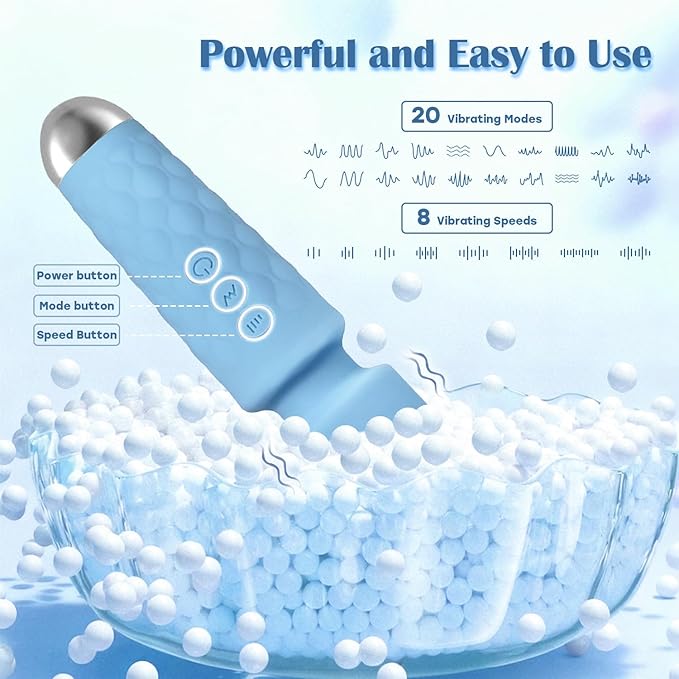 LUMIO Body Back Relaxation Massager - Mini - Travel - 9 Speeds 19 Modes - for Back - Foot - Arm Muscle Relaxation (Blue) (Blue)
