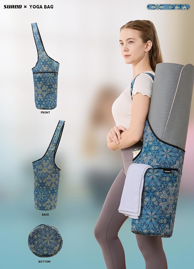 Yoga Mat Bag – Neoprene, Lightweight, Spacious Carrier, Large Zipper Pocket, Ideal for Gym Yoga & Fitness Mats