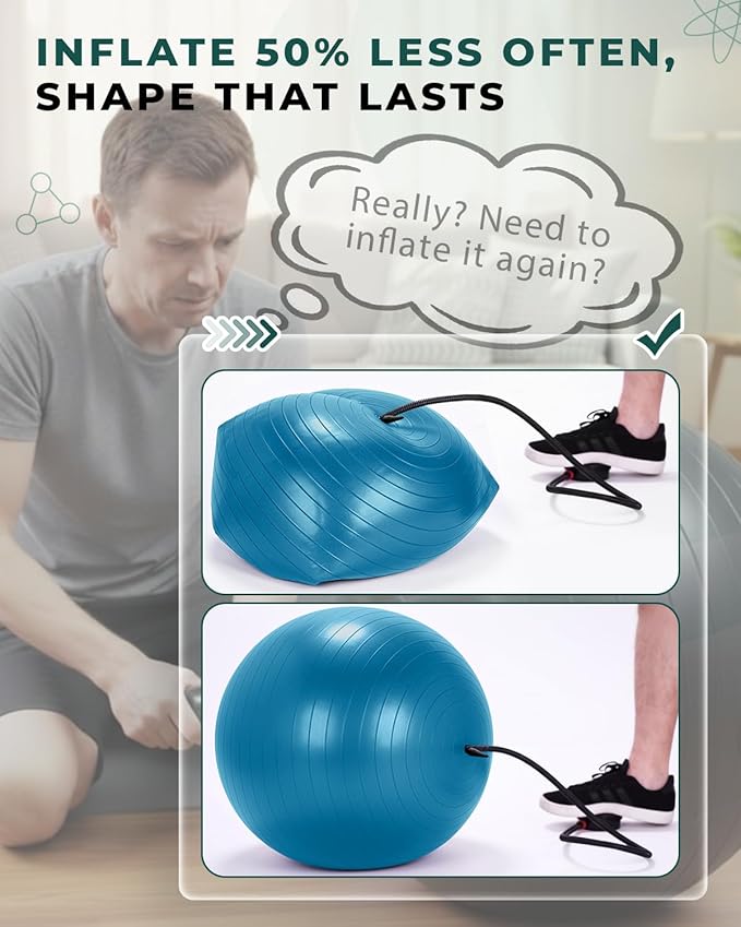 Trideer Exercise Ball for Physical Therapy & Workout - Swiss Ball for Core Strength & Balance