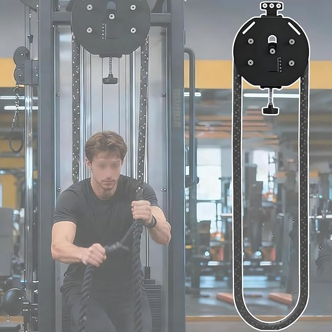 Endless Rope Trainer, Resistance Trainer Machine, Suspension Endless Rope Pulley System, 14 Ft Closed-Loop Nylon Rope, Home Gym Infinity Rope for Interval Resistance Training Black