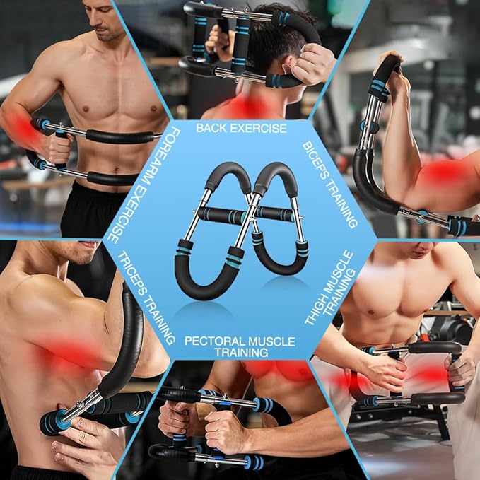 Adjustable U-Shaped Arm Strength Trainer – Portable 2-Level Resistance Band for Forearm, Biceps & Triceps – Ergonomic Grip, Home Gym Equipment (Black)