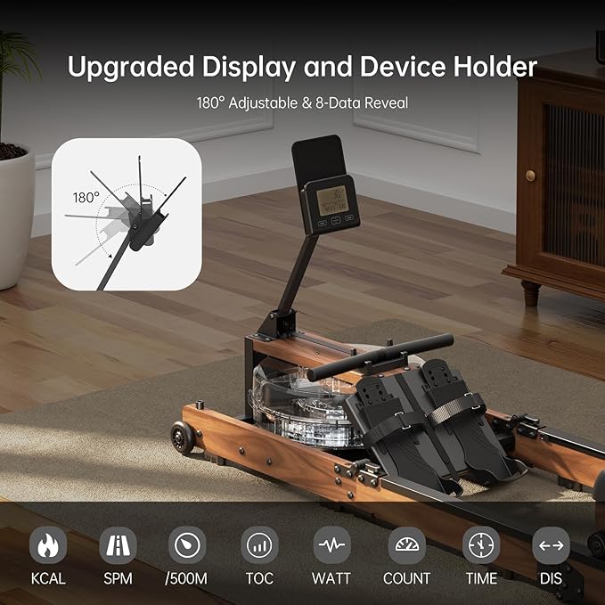 KINGSMITH Rowing Machines for Home Foldable, Compact Row Machine, 400LB & 350LB Weight Capacity, Folding Rower Machine with Adjustable Resistance, Data Monitor, App Supported