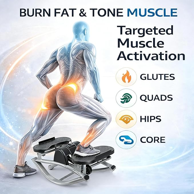 Lhanel Rock Stepper, Lhanel Stepper, Side-to-Side Exercise Machine,Burn Fat Faster in 15 Minutes, with Digital Display & Anti-Slip Mat