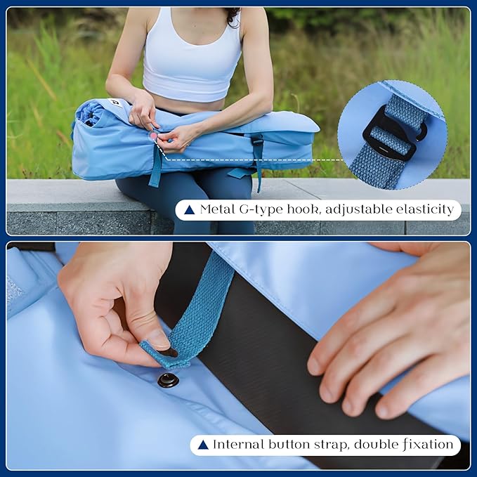 Tumaz Yoga Mat Bag | Padded Adjustable Shoulder Strap | Fits Up to 26" Mats | Multi-Pocket Storage for Essentials | Heavy-Duty G-Hook Closure | Lightweight & Durable for Yoga, Pilates & Fitness