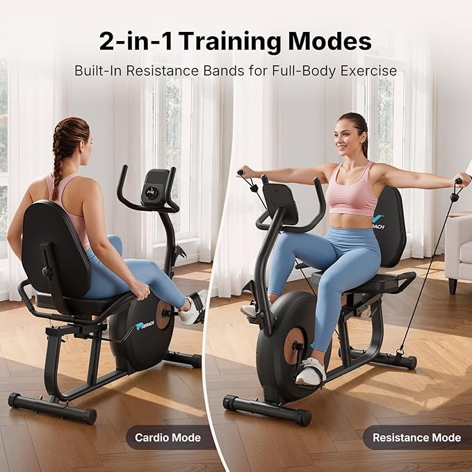 MERACH Recumbent Exercise Bikes for Home with Smart Bluetooth Equipment Exercise Bikes App,LCD,Heart Rate Handle Stationary Bikes for Home, Magnetic Recumbent Exercise Bike for Seniors Gym S08/S23