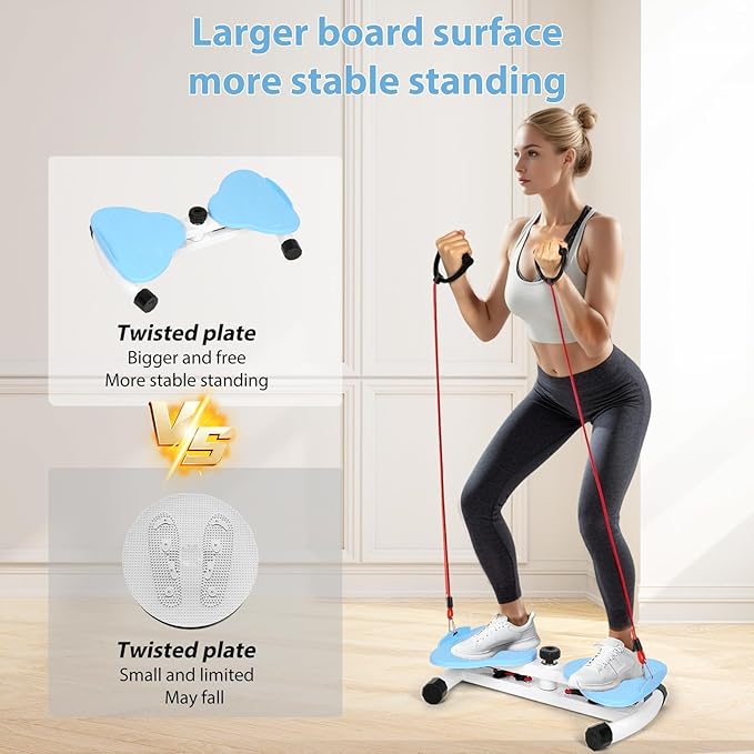 waist twister，waist twisting machine twister board with 300 lbs Weight Capacity, Noiseless Fitness Tool Foot Massage, Core Workout for Belly Fat Loss Anti-Slip Home Gym Equipment for Women Men Grey