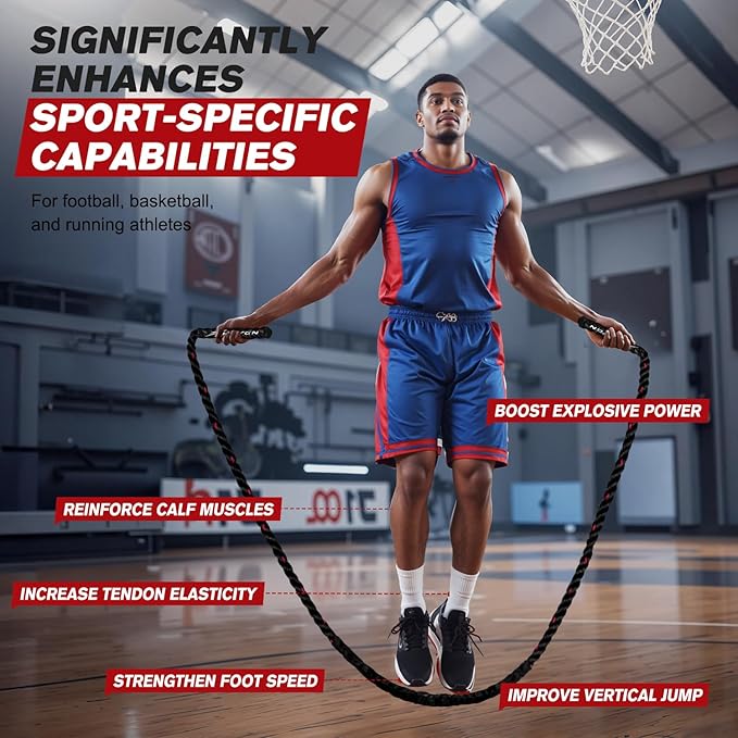 HPYGN Jump Rope, Weighted Jump Rope for Men women, 2.8lb 3.8lb 5lb Heavy Skipping Rope for Exercise, Adult Jumpropes for Home Workout, Improve Strength and Building Muscle,Total Body Workout Equipment