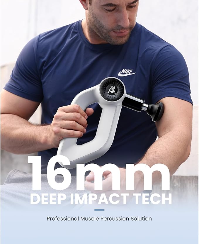 BOB AND BRAD D6 Pro Plus Massage Gun with Heat, 16mm Deep Tissue Percussion, FSA Eligible Professional Muscle Gun for Athletes, HSA Massager with 85lbs Stall Force for Back Pain Relief
