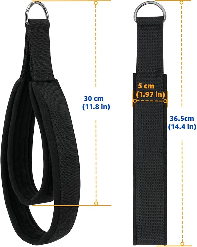 2Pcs Pilates Straps for Reformer Double Loop D-Ring for Home Gym Workout