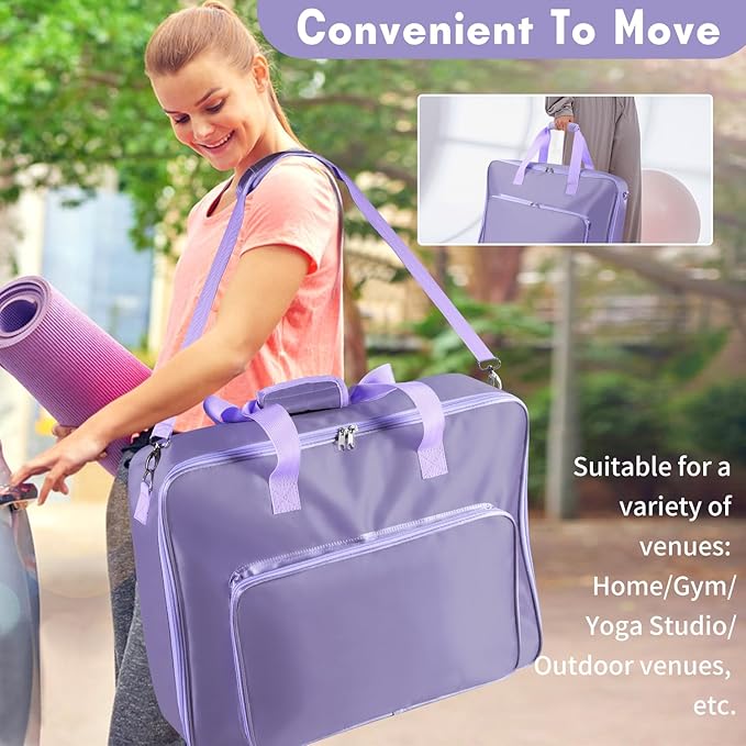 Storage Bag for Pilates Board, Pilates Board Organizer, Shoulder Gym Bags with Multi Pockets Portable Carrying Bag for Gym, Pilates, Yoga, Outdoor Exercise, Home Storage, Daily Use, Bag Only