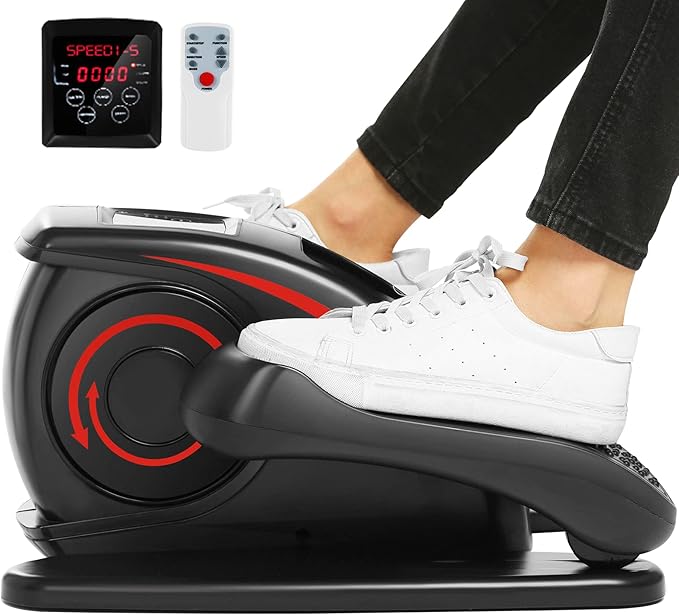 Ancheer Under Desk Elliptical,Ellipse Leg Exerciser for Seniors Fully Assembled, Electric Seated Pedal Elliptical Exerciser with Remote &12 Resistance Adjustable Speed
