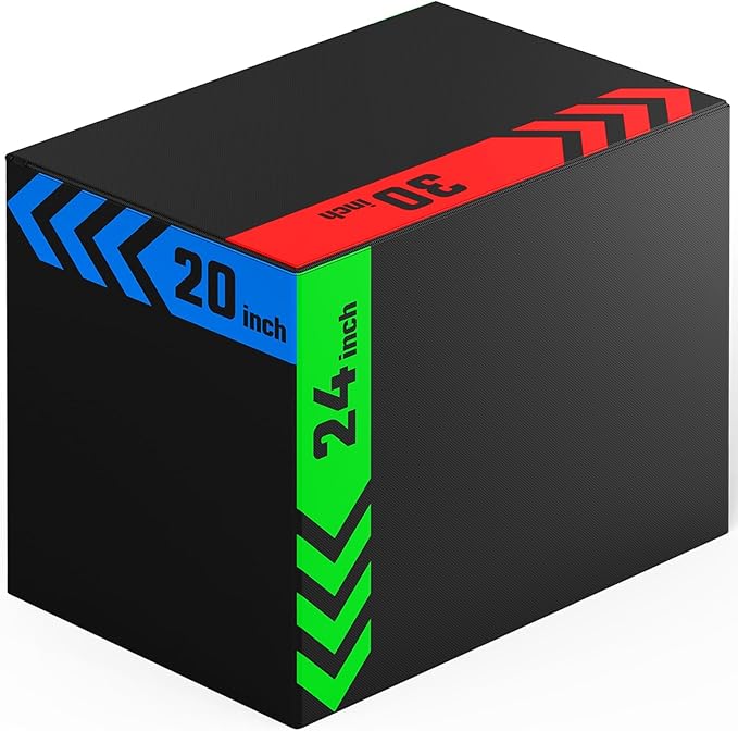 3-in-1 Plyometric Box, Jumping Exercise Equipment Trainer with Non-Slip Surface for Workout Training, Pro-Duty HIIT Exercise Foam Plyo Box, Home Gym