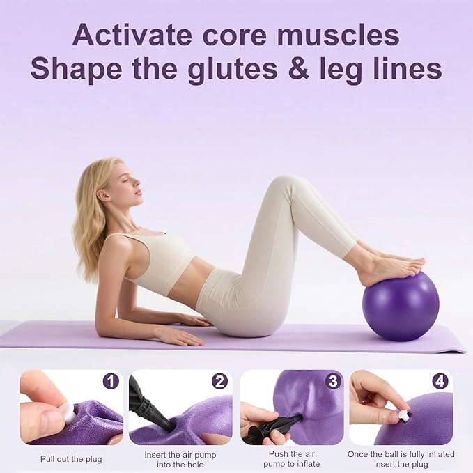 Pilates Ring Set - Home Equipment for Women with 14-inch, 9.8-inch Ball & 5 Resistance Bands for Muscle Training & Flexibility