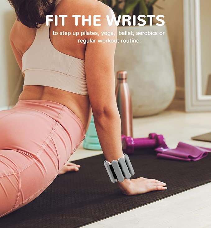 Wrist Ankle Weights for Women Men, Leg Arm Wrist Weights Bangles 1lb*2 2lb*2 Wearable Weights Pilates Weighted Bracelet for Strength Training Walking Swimming Yoga Physical Therapy