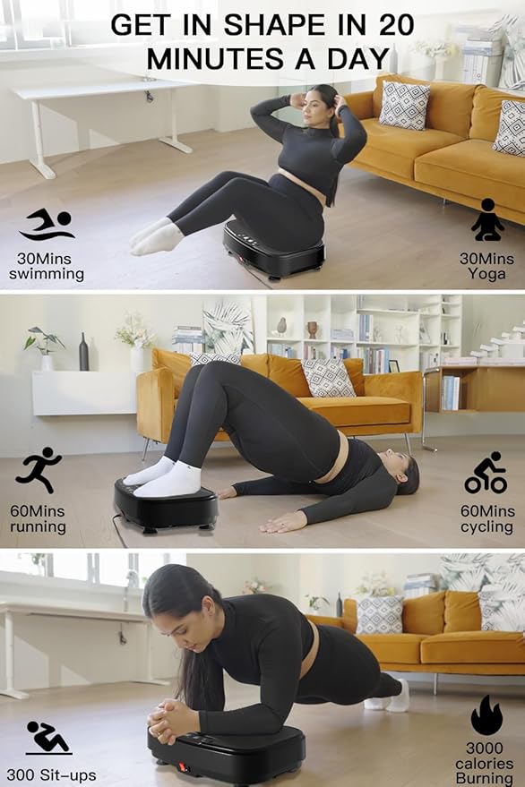 Vibration Plate Exercise Machine,Power Waver Vibration Plate Platform for Lymphatic Drainage,Whole Body Vibration Plate Machine Helps Weight Loss Shaping 330lbs