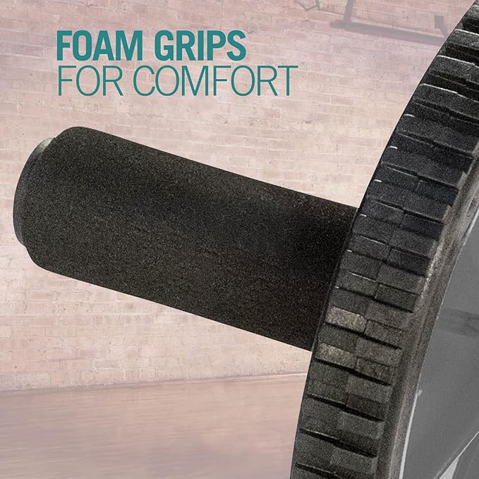 Warrior Ab Wheel - Roller for Core, Back & Abdominal Exercises and Fitness Training to Build Strength with Comfort Foam Grips