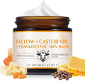 Frankincense Oil Massage Balm for Muscle/Joint Soothing/Relief, with 100% Grass-Fed Beef Tallow & Castor Oil Moisturizer for Face/Foot Hydrating, Anti-Aging, Lifting/Firming, 100% Natural,2.1 Oz/60 G