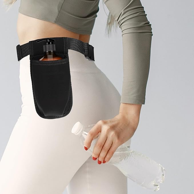 Massage Bottle Bag Lotion Oil Waist Holder Organizer Adjustable Durable Black Portable Storage Pouch Belt Hanging Easy Access Accessories Gifts 1Pcs