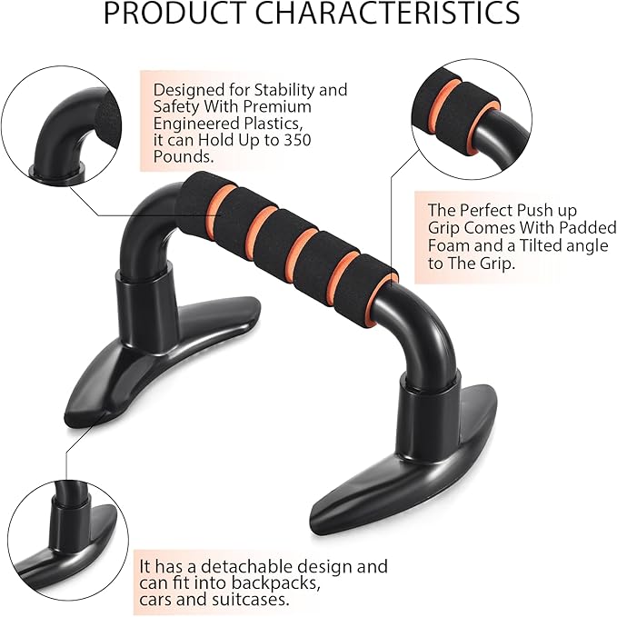 NKU Push Up Bars Strength Training，Push Up Handles for Floor Men and Women ，Push Up Bracket (1 Pair)