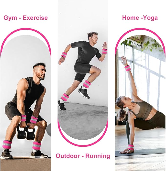 Ankle Weights A Pair of 1/2/3/4/6/8/10/12/20 LBS Wrist Leg Arm Weights for Women Men with Adjustable Straps, Strength weighted for Physical Therapy Running Walking Fitness Gym Workout