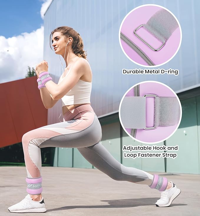 Ankle Weights A Pair of 1/2/3/4/6/8/10/12/20 LBS Wrist Leg Arm Weights for Women Men with Adjustable Straps, Strength weighted for Physical Therapy Running Walking Fitness Gym Workout