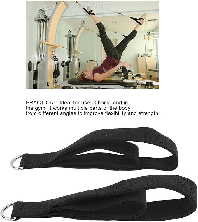 Modern Pilates Straps - D Ring Double Loop Straps for Home Gym Workouts, Cotton, Adjustable Length, Anti-Slip, Compatible with Most Pilates Beds and Equipment