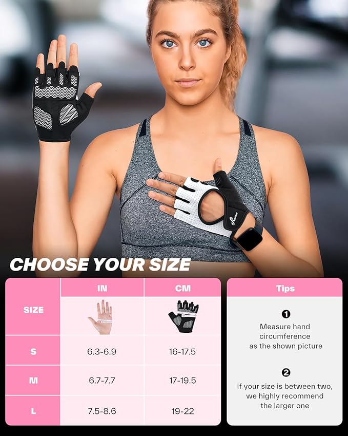 Sportneer Workout Gloves for Men & Women, Full Palm Protection Breathable Exercise Gloves w/Curved Open Back, Lightweight Fitness Gloves for Pull Up, Dumbbells, Cycling, Rowing